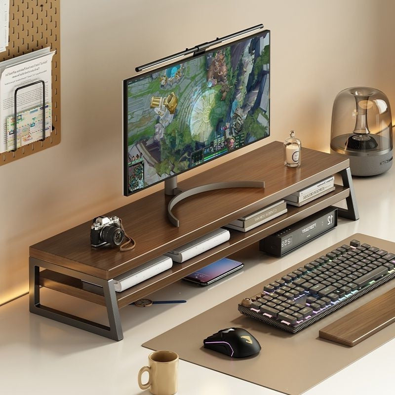 Computer elevated stand, e-sports room desktop storage rack, monitor bottom support rack, workstation long laptop stand