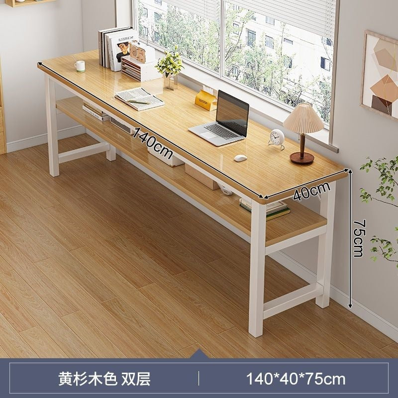 Computer desk single double layer office desk complete set rectangular training workbench for home living room desktop storage study table