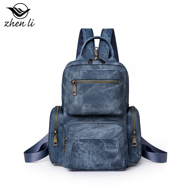 Cross-border women's backpack 2024 new casual PU small backpack travel women's bag retro multi-purpose messenger bag