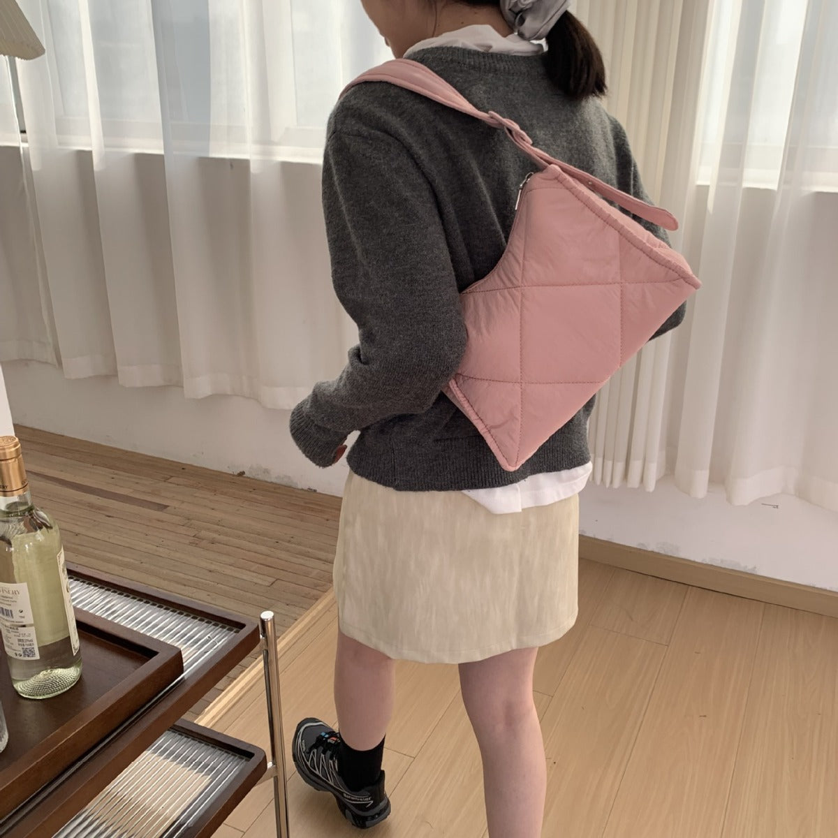 Bag Women's New Shoulder Bag Padded Cotton Rhombus Cloud Bag Underarm Bag Simple Versatile Portable Large Capacity Bag Women's Tide