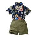 Boys' summer outfit: new stylish floral shirt set for boys - short-sleeve shirt, kids' cool beach style, oem customization available