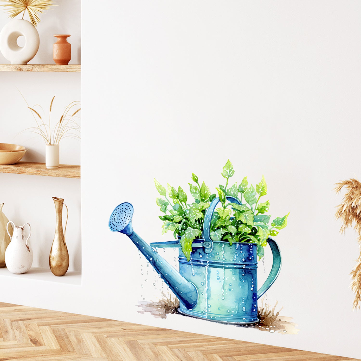 Cross-border e-commerce supply Green plant watering kettle decorative sticker Environmental protection Simple balcony Kitchen beautiful decorative wall sticker