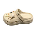 Bone white bouquet puff shoes flower clogs thick sole 6cmclassystereo spring and summer new arrival beach shoes outwear