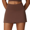 Lulu style pocket fitness tennis skirt - women's lined anti-exposure sports mini skirt - casual faux two-piece yoga skort