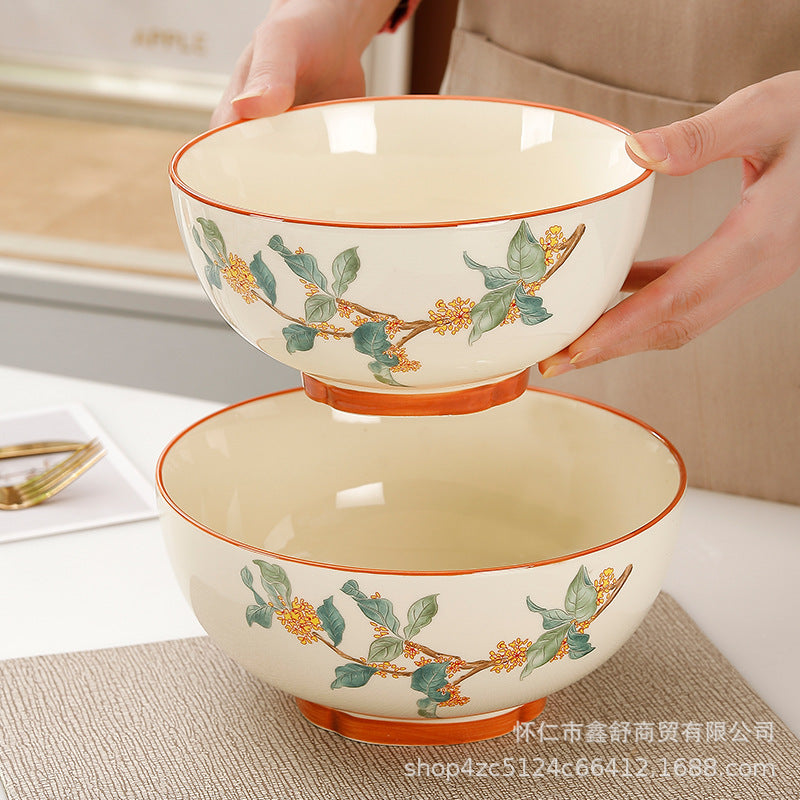 Bowl for home underglaze color pottery new chinoiserie good looking ceramic tableware rice noodle bowl large soup bowl
