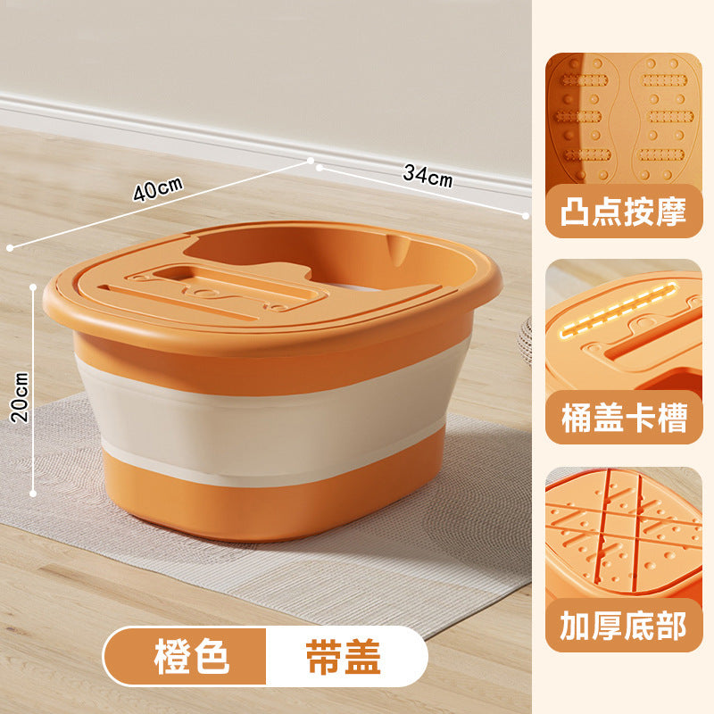 Collapsible foot soak bucket - thickened, insulated, calf-high, new portable foot bath basin for health & wellness, foot massage tub