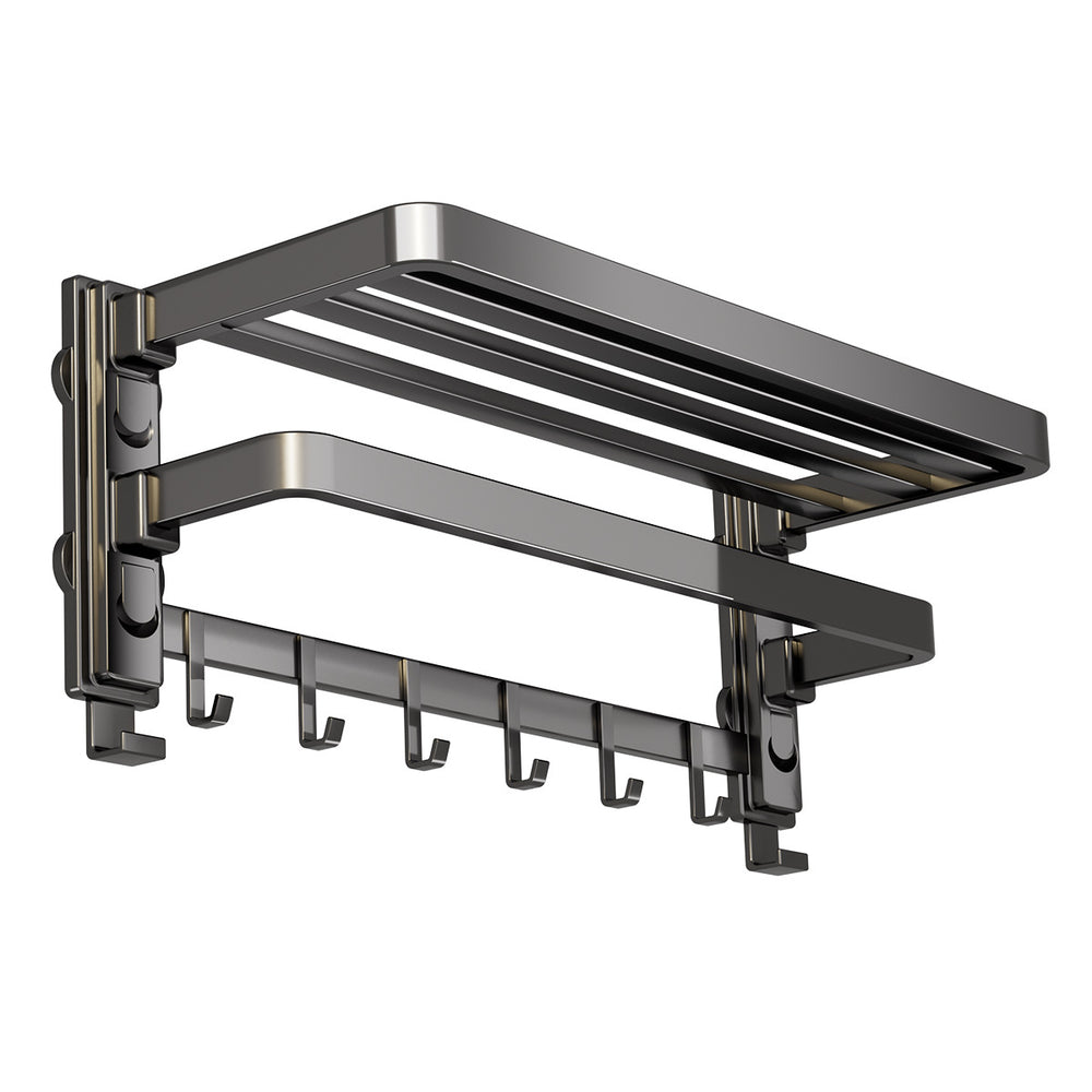 Suction cup towel rack - no drilling required, bathroom storage shelf, shower room wall-mounted towel organizer