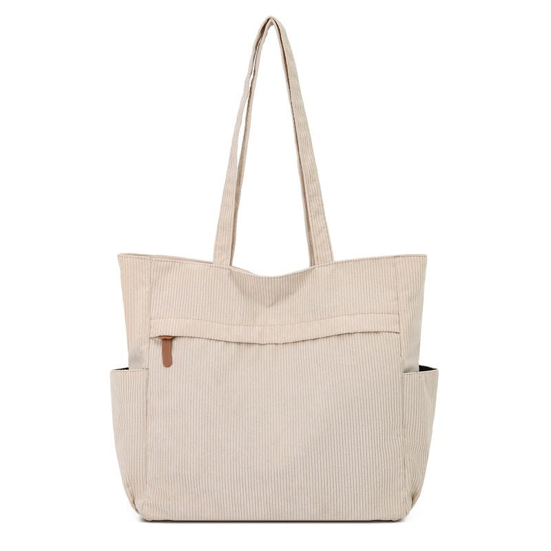Corduroy large capacity women's bag new arrivalfashioneasiest for matchsatchel bag work clothing bag casual shoulder bag tote bag