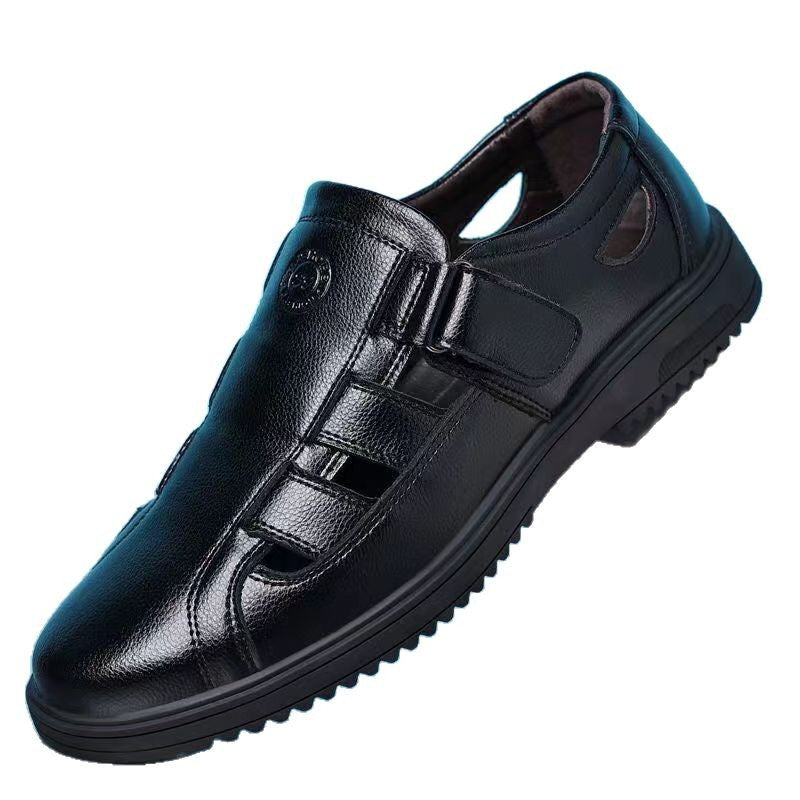 New arrival business hole cool leather shoes men's casual wedding groom british sandals summer breathable youth pointed toe men's shoes