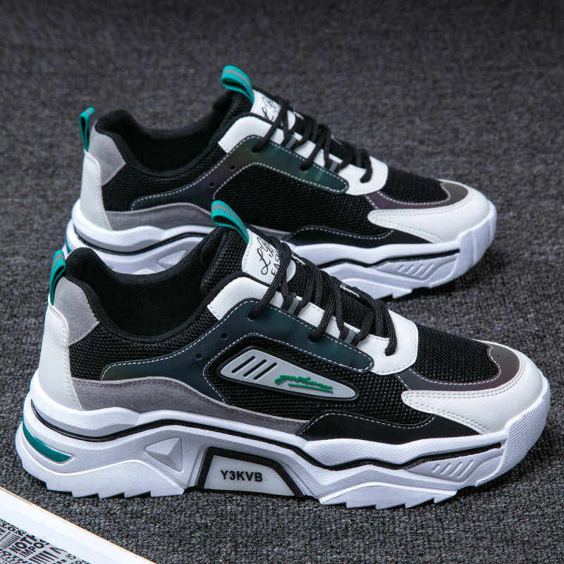 Men's shoes: 2025 spring new arrivals - breathable, versatile mesh athletic casual sneakers for teens, height increasing, dad shoes, and trendy instagram style