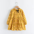 new girls' dress cotton spring/autumn floral tie-up children's dress stylish princess dress wholesale