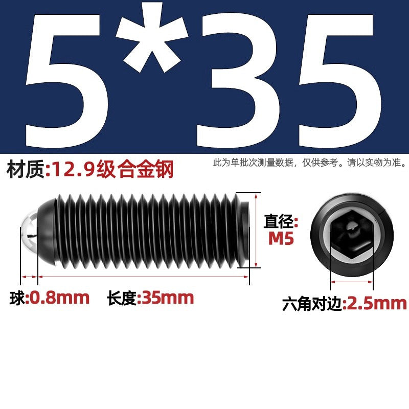 304 stainless steel/12.9 grade wave ball screw steel ball fastening spring ball head spring plunger ball glass positioning ball