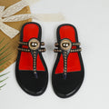 2025 new summer bohemian sandals women's wedge heel metal studded fairy versatile flat beach sandals