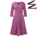 D507  foreign trade women's new v-neck fashionable elegant pleated stretch elegant african dress