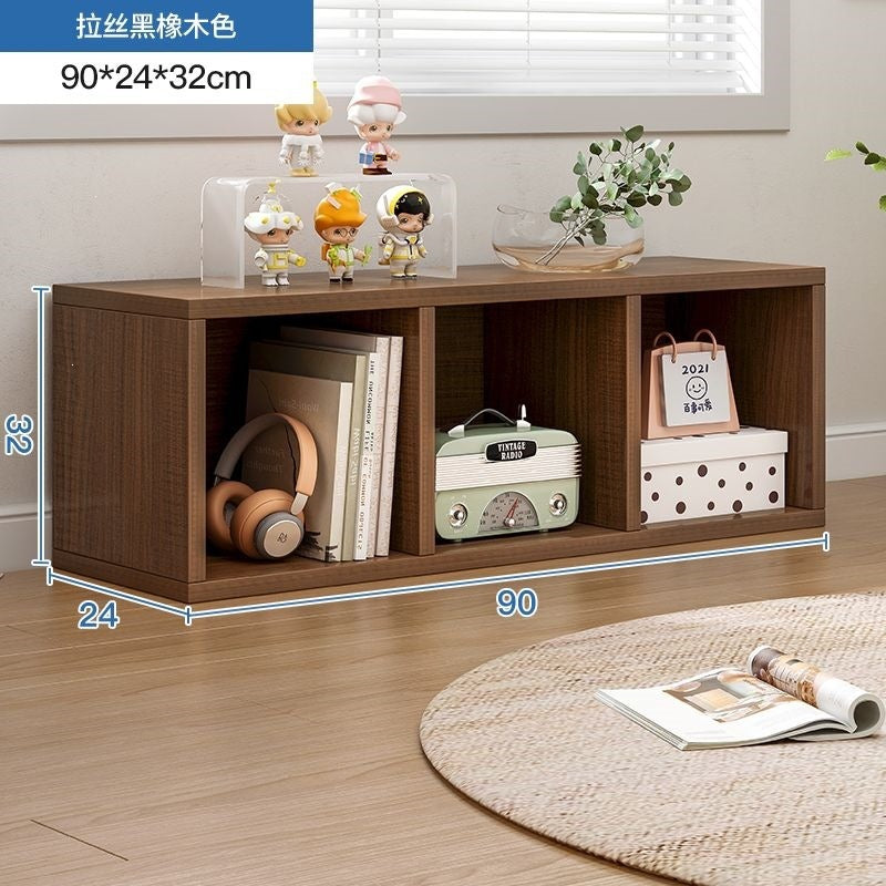 Bookshelf storage rack simple floor-standing wall-mounted storage cabinet rental house multi-layer living room for home bedroom small bookcase