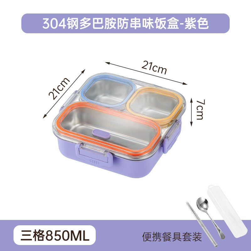 304 stainless steel lunch box - perfect for office workers and students - prevents food odor mixing, microwave-safe, and keeps food warm