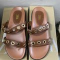 Za2025 new black women's french-style clog sandals with copper buckle detail, chunky sole, open toe, single strap, low heel, and hole design