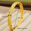 24k gold-plated copper middle eastern geometric hollow-out design women's bangle bracelet - perfect for brides, weddings, and parties