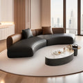 Italian light luxury straight-row curved sofa coffee table hotel lobby seating area large apartment reception sofa table and chair set