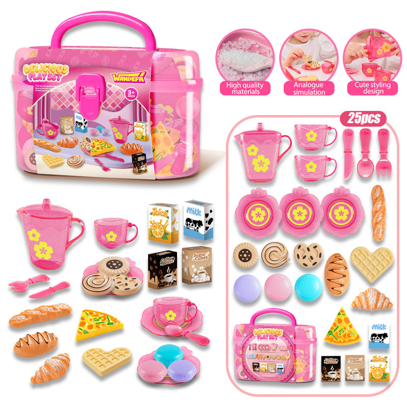 supply of children's play kitchenware set, afternoon tea, dessert, food, bread, cut-and-cut toys, wholesale