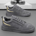 Men's spring 2026 new breathable skate shoes, korean style trendy versatile casual leather shoes, thick sole wear-resistant fashion sneakers