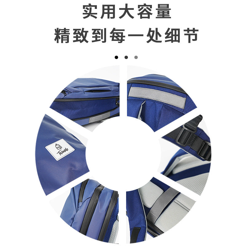 Casual sports backpack - unisex multifunctional laptop bag - blue minimalist fashion trendy student backpack