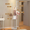 Three-pole bedroom hanging clothes rack, floor-standing coat rack, accessible luxury marble iron art, does not take up space, room clothes rack