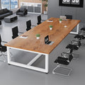 Thickened table legs for more stability] golden oak with white frame