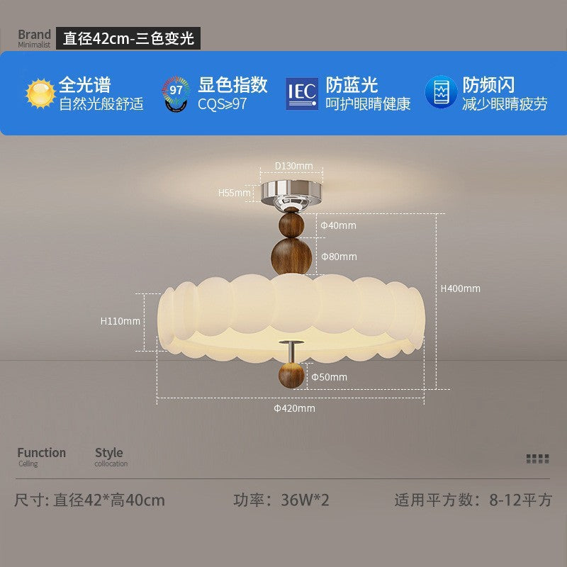 French medieval bedroom light living room light new lighting retro cream wind children's room led eye protection ceiling light