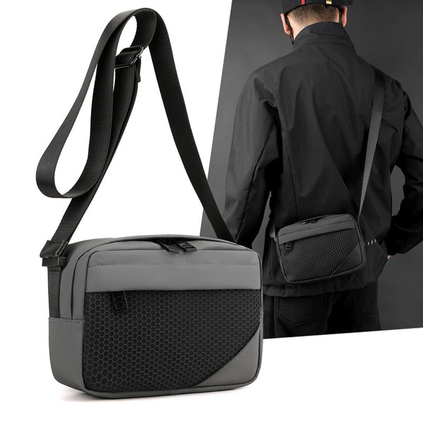WEPOWER New Men's Lightweight Nylon Crossbody Bag Horizontal Casual Trend Men's Shoulder Small Backpack