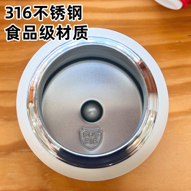 316l stainless steel double drink bouncing student thermos water cup portable fashion carrying kettle thermos cup cartoon water cup