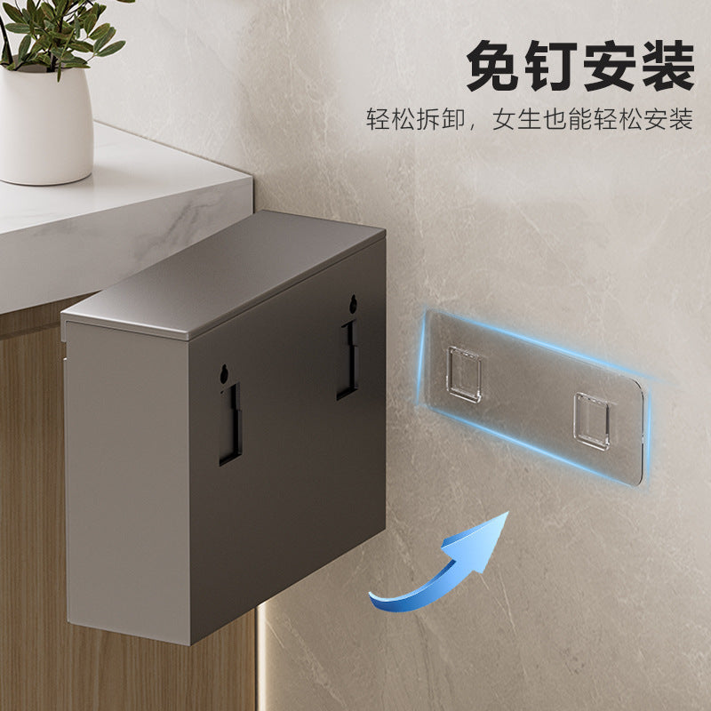 Gun gray toilet toilet carton toilet paper straw carton non-punching waterproof toilet paper shelf toilet tissue box