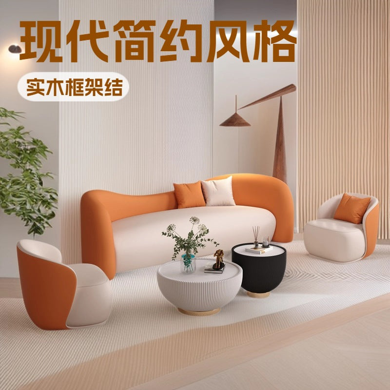 Cream style beauty salon clothing store rest reception sofa hotel apartment b&b living room small apartment live broadcast sofa