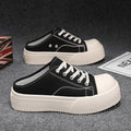 Canvas men's shoes summer breathable easiest for matchcasual big toe sneakers lazy one-leg sports heelless toe half drag