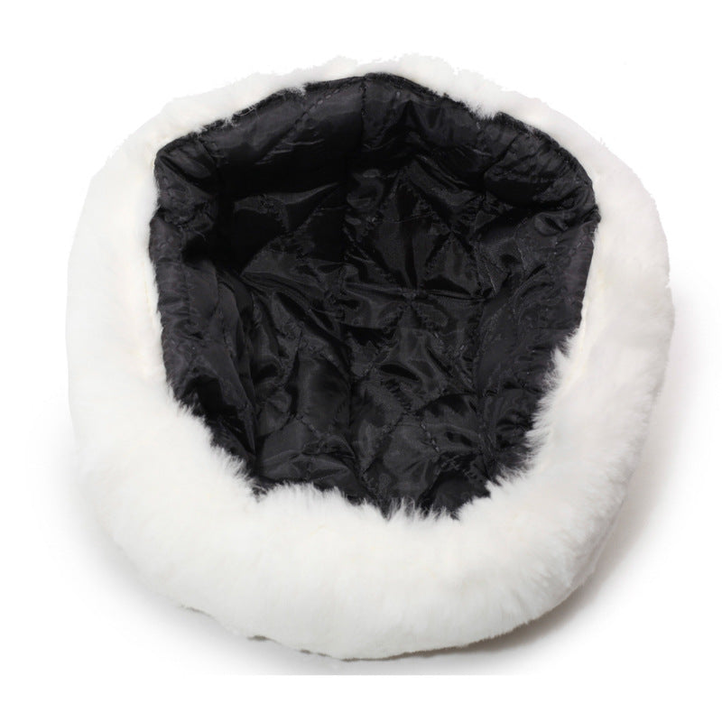 Cross-border imitation rabbit fur winter Lei Feng hat women's trend cotton hat warm ear protection fleece Northeast big old flower cloth youth hat