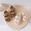 Baby boys' summer first walker sandals - soft sole, minimalist bear design, closed-toe beach shoes for toddlers (1-2 years)
