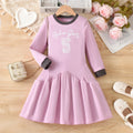 Export kidsdresspinkcasual sports style gridsletterprintingpatchworkpleated umbrella skirt girl long skirt