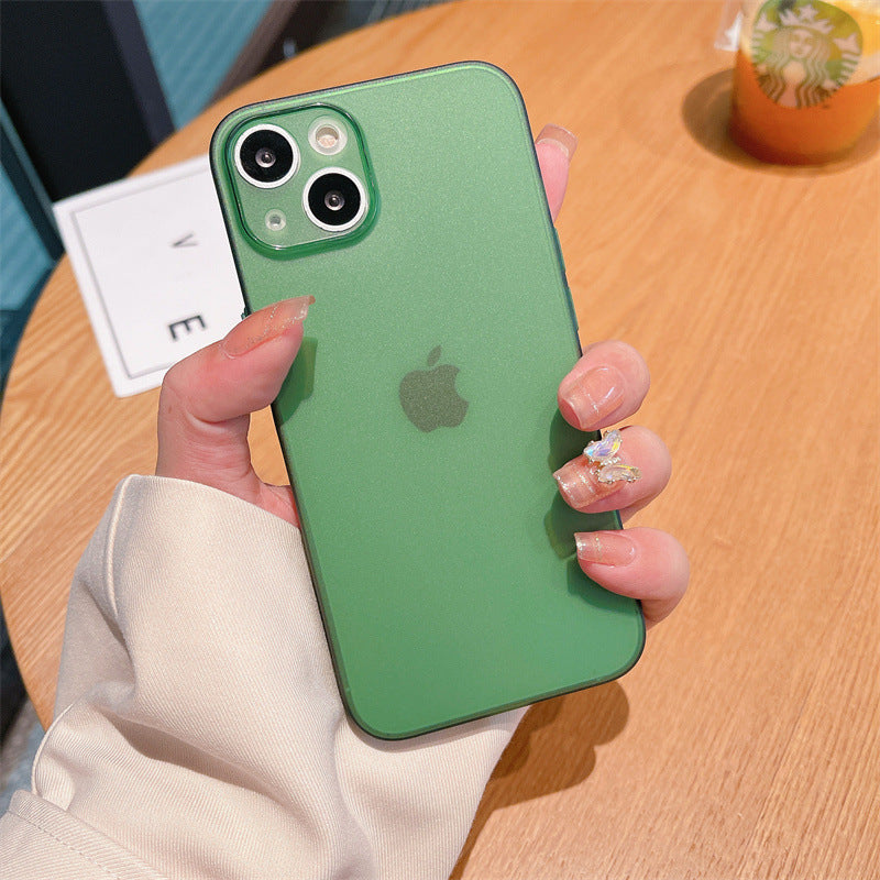 Suitable for iphone17pro ultra-thin frosted mobile phone case golden apple 15 heat dissipation fine hole 14 skin feel protective cover
