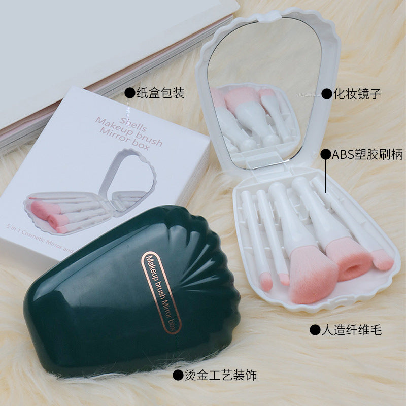 shell mirror brush 5-piece set of brushes portable brush bag multi-functional makeup brush beauty personal care tools makeup brush
