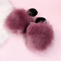 plus size fur slippers women's imitation fox fur women's slippers imitation raccoon fur heattech shoes toe cap slippers european station women