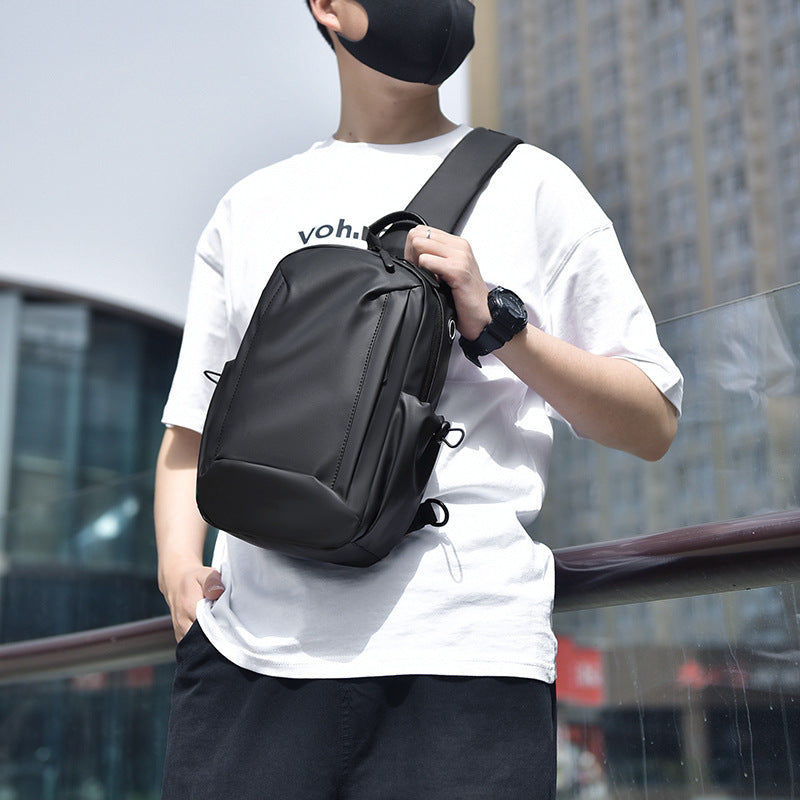 Cross-border fashion men's breast bag fashion casual shoulder messenger bag large capacity men's oblique backpack sports trend direct sales