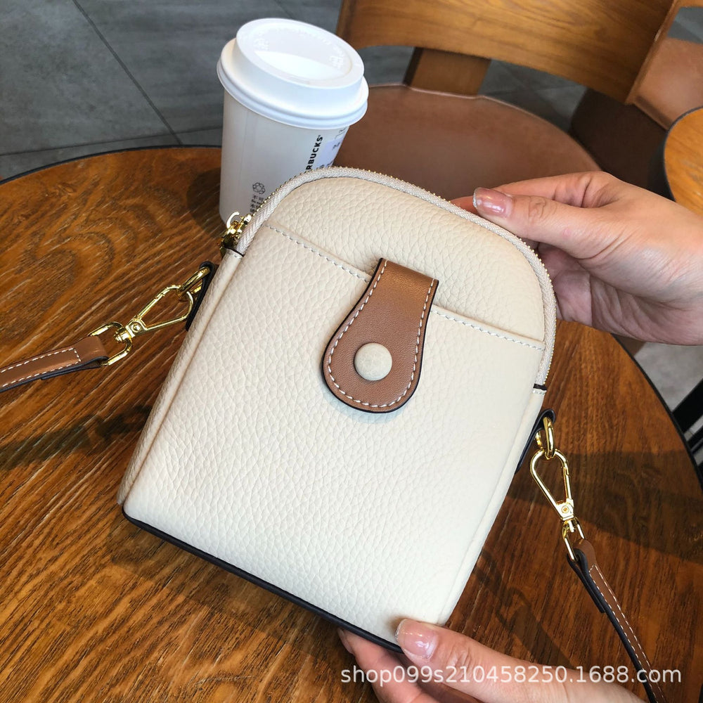 First-layer cowhide new arrivalfashioncasual mobile phone bag girlseasiest for matchwork clothingclassysenseniche style genuine leather cross-body bag