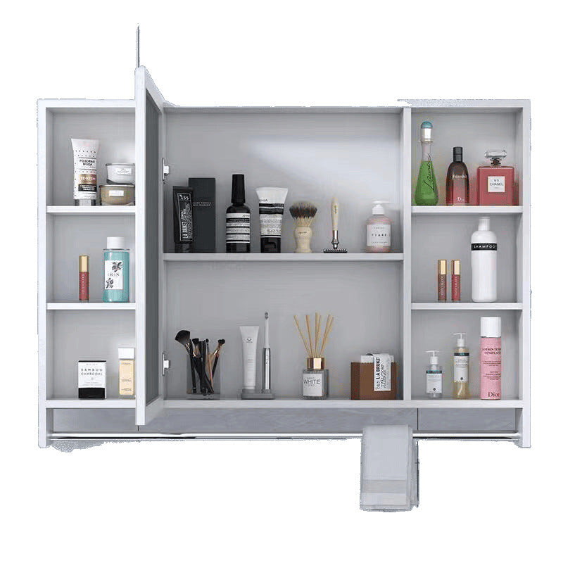 Space aluminum bathroom mirror cabinet wall-mounted toilet separate storage integrated combination mirror cabinet bathroom mirror
