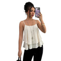 Women's new summer casual minimalist solid color double-layer design loose tank top