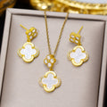 Tz-8304 golden white shell clover set