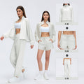 Spring/summer lightweight breathable zip-up jacket short training fitness outdoor casual running sports set for women