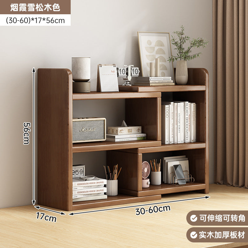 Solid wood bookshelf Desktop shelf Children's desk Storage rack Household desk Small bookcase Office storage cabinet