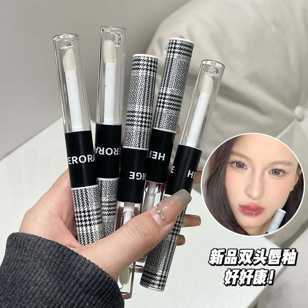 HERORANGE~ Sweet Double Head Lip Glaze Matte Matte Matte Water Gloss Dudu Lip Stacking Makeup Color Rendering Lip Mud