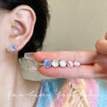 Pink small cat's eye earrings for women, no need to take off the ear bones, earrings, accessible luxuryclassy sense of ear piercing, ear jewelry