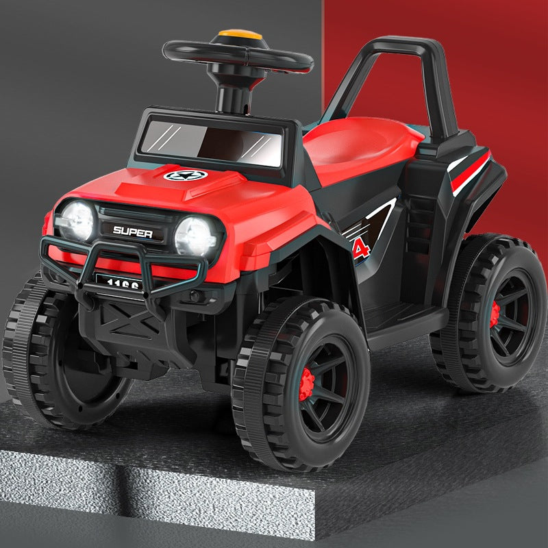 New children's seated electric motorcycle four-wheeler boys and girls battery car children's charging remote control toy car